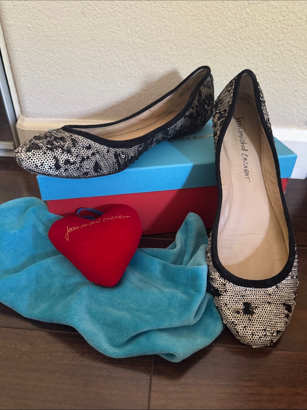 Black & White Sequin Ballet Flats